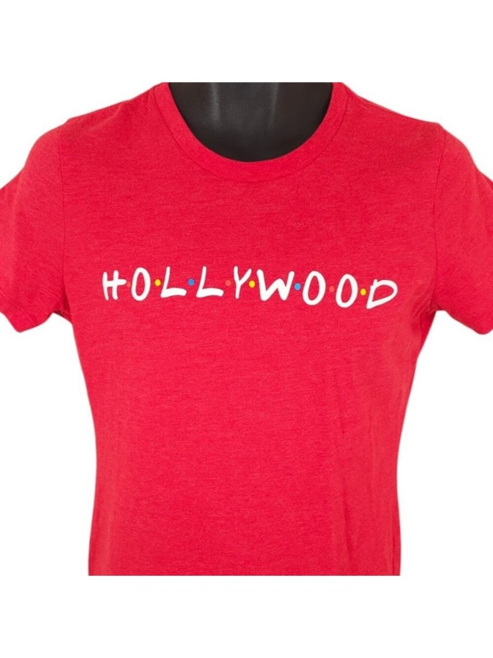 Hollywood T Shirt Womens Size Large Red California Travel Destination Tee